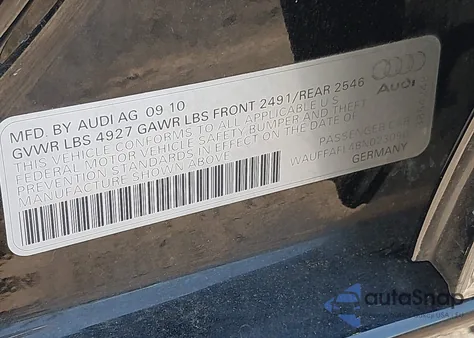 2011 Audi A4 2.0T Premium from USA, damaged, VIN WAUFFAFL4BN023090